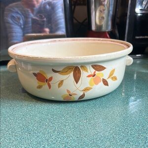 Hall’s Vintage Autumn Leaf Pattern Ceramic Casserole Dish